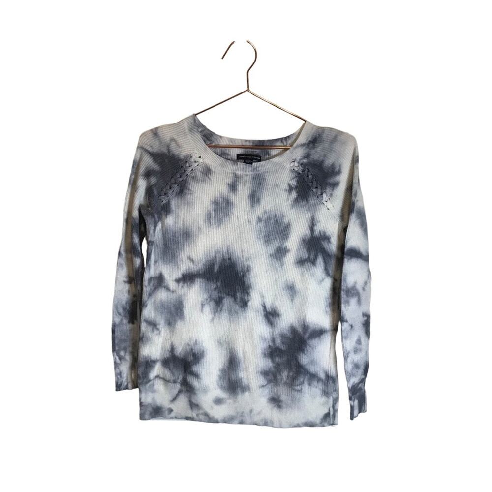 American eagle long sleeve tie dye ribbed sweater with braid detail size XS